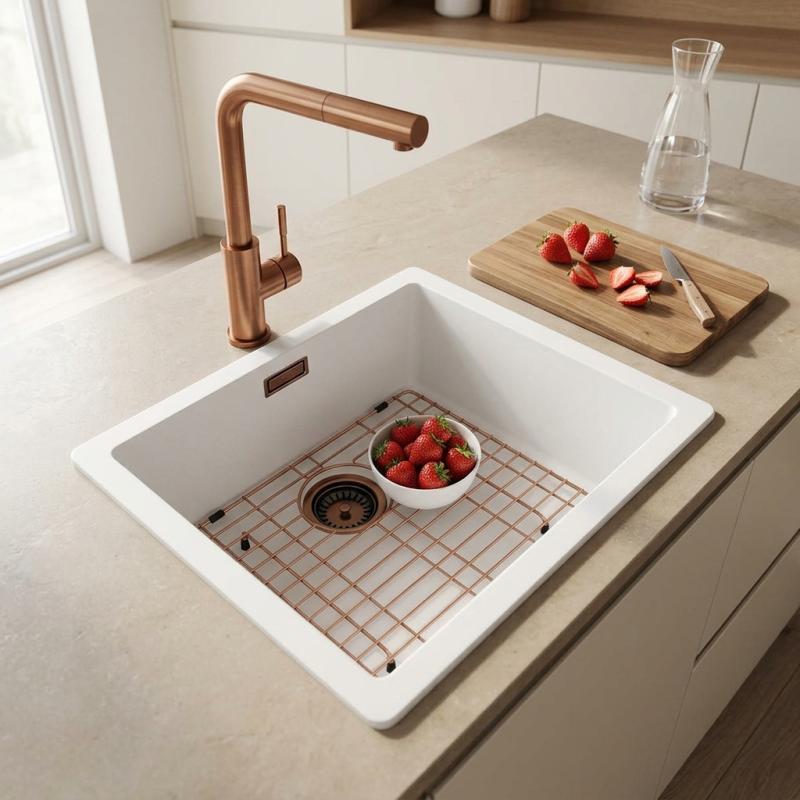 Pure.Sink Elite Steel Spark-S keukenkraan PVD koper met uittrekbare uitloop PS8041-62